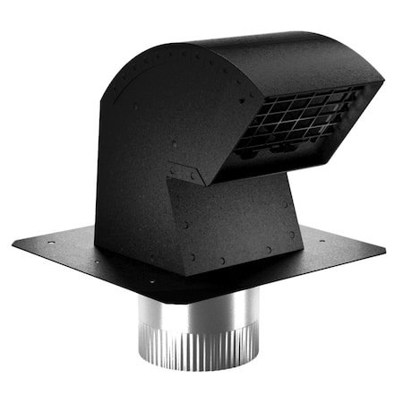Imperial Mfg Imperial R2 9 in. L X 4 in. D Black/Silver Aluminum Roof Cap with Collar VT0640